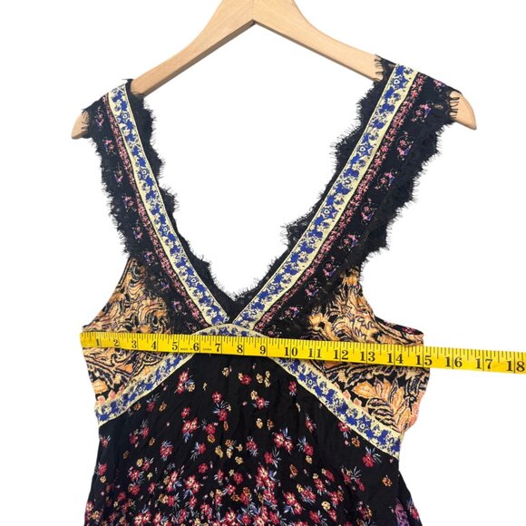 Intimately Free People East Willow Trapeze Slip Dress Black Combo Floral Size XS - Picture 10 of 12
